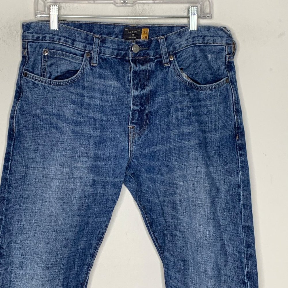 J.Crew 770 Blue Denim Straight Leg Jeans Size 33X30 - Picture 3 of 7